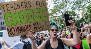 More Democrat Instability As New York City Teachers File Emergency Request With Supreme Court to Block COVID-19 Vaccine Mandate . (AP Photo/Mary Altaffer, file)