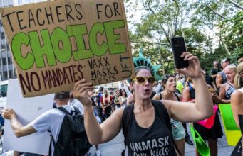 More Democrat Instability As New York City Teachers File Emergency Request With Supreme Court to Block COVID-19 Vaccine Mandate . (AP Photo/Mary Altaffer, file)